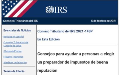 Consejo Tributario del IRS 2021-14SP